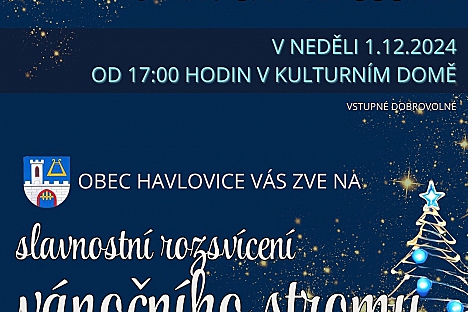 Předvánoční vystoupení a rozsvěcení stromku v Havlovicích