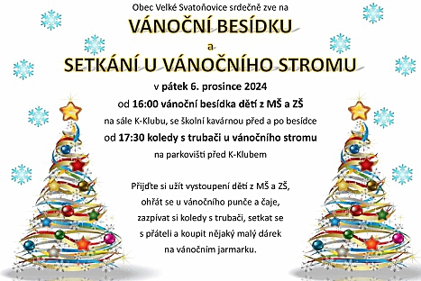 Vánoční besídka a setkání u vánočního stromu ve Velkých Svatoňovicích