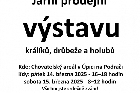 Jarní chovatelská výstava v Úpici