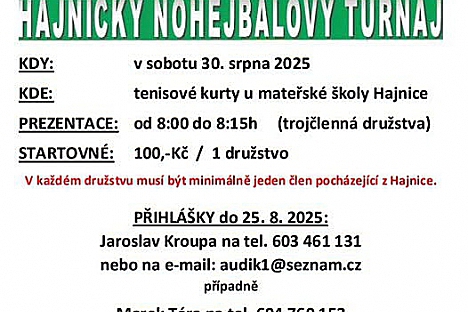 Nohejbalový turnaj v Hajnici