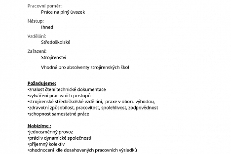 Perspektivní batňovická firma shání posilu