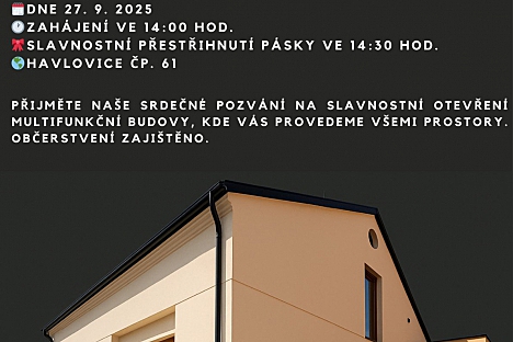 Slavnostní otevření multifunkční budovy v Havlovicích