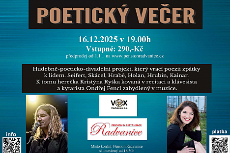 Poetický večer s Kristýnou Ryškou v Radvanicích