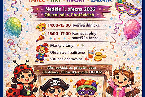 Maškarní karneval pro děti v Chotěvicích