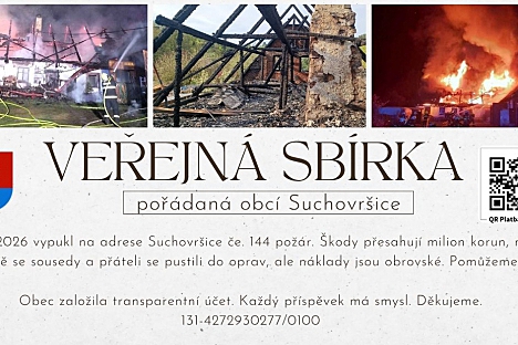 Sbírka po požáru v Suchovršicích
