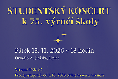 Studentský koncert k 75. výročí ZUŠ Úpice