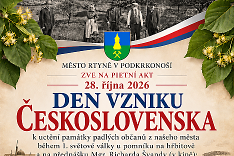 Rtyně si připomene Den vzniku Československa