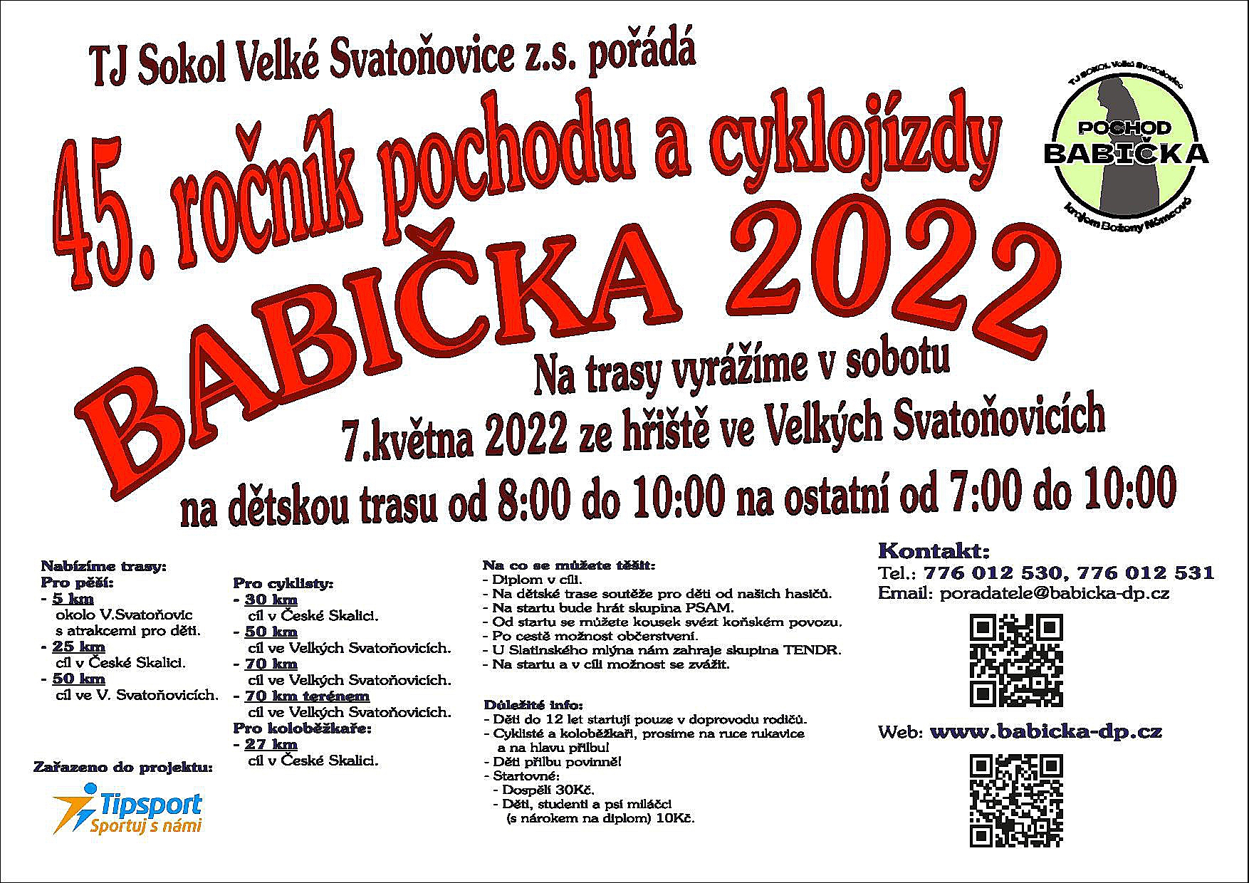 45. ročník pochodu a cyklojízdy BABIČKA 2022